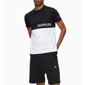Calvin Klein pánské černobílé tričko Panel - XL (BAE)